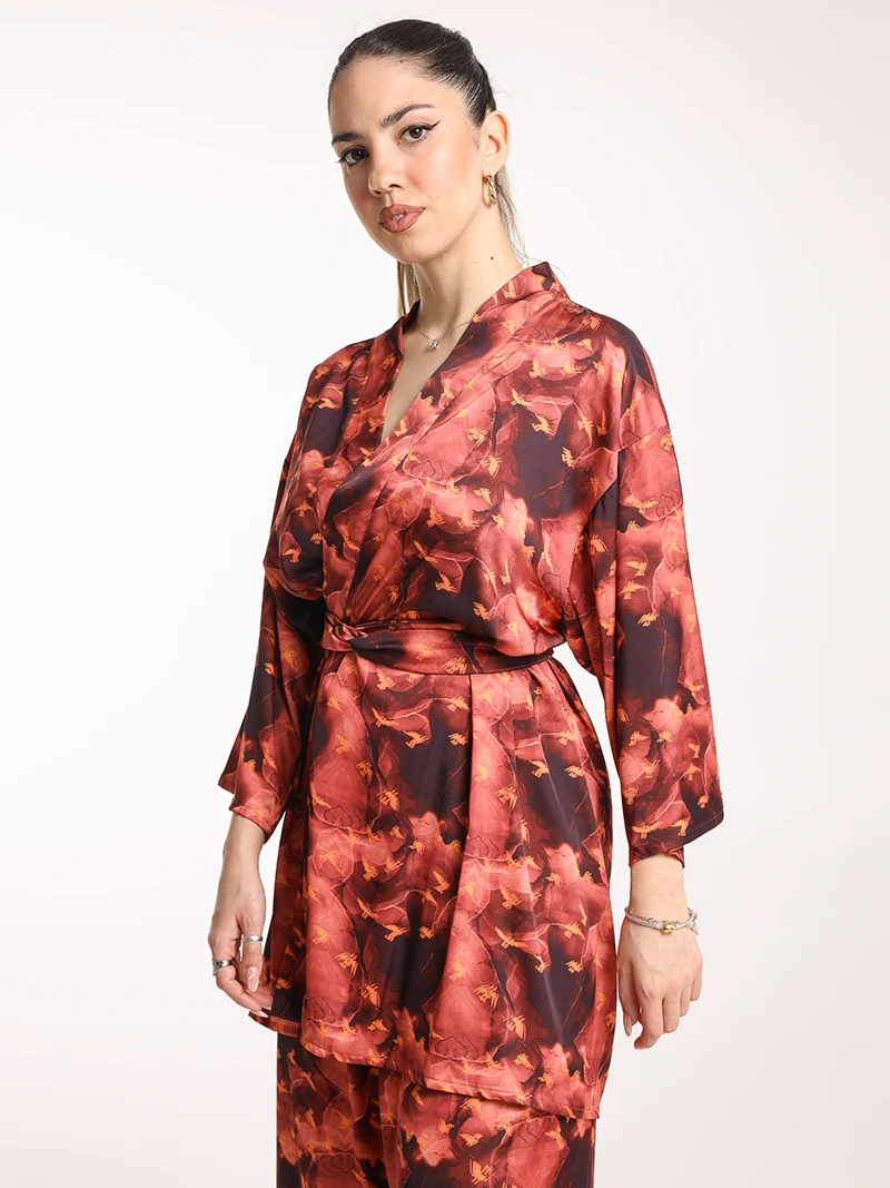 Birds Short Kimono