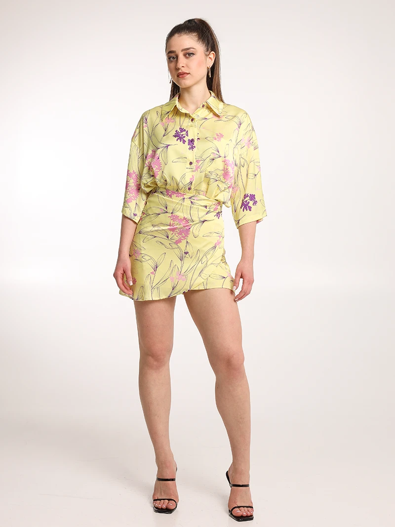 Blossom Yellow Pattern Skirt