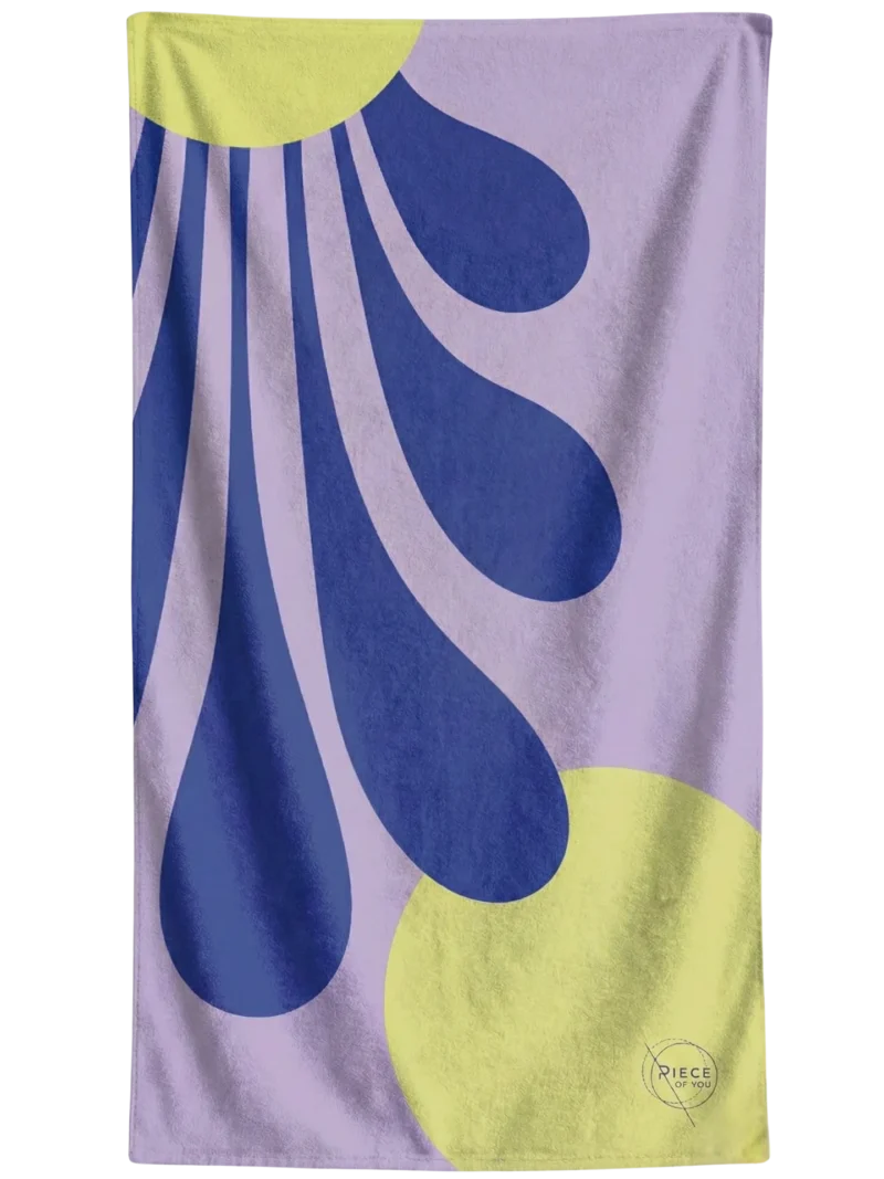 Anthemion Purple towel featuring a refined Greek-inspired pattern.