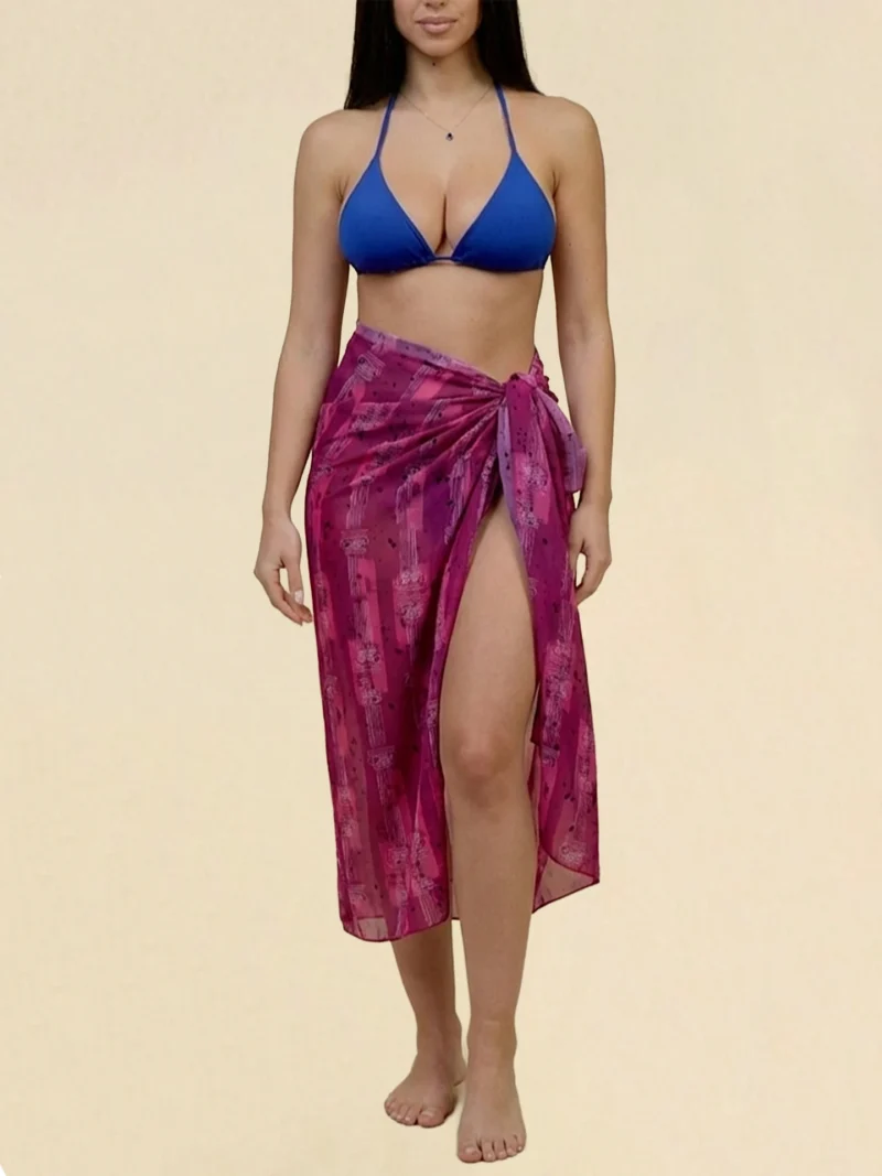 Athene Pink pareo with a soft, elegant pattern.